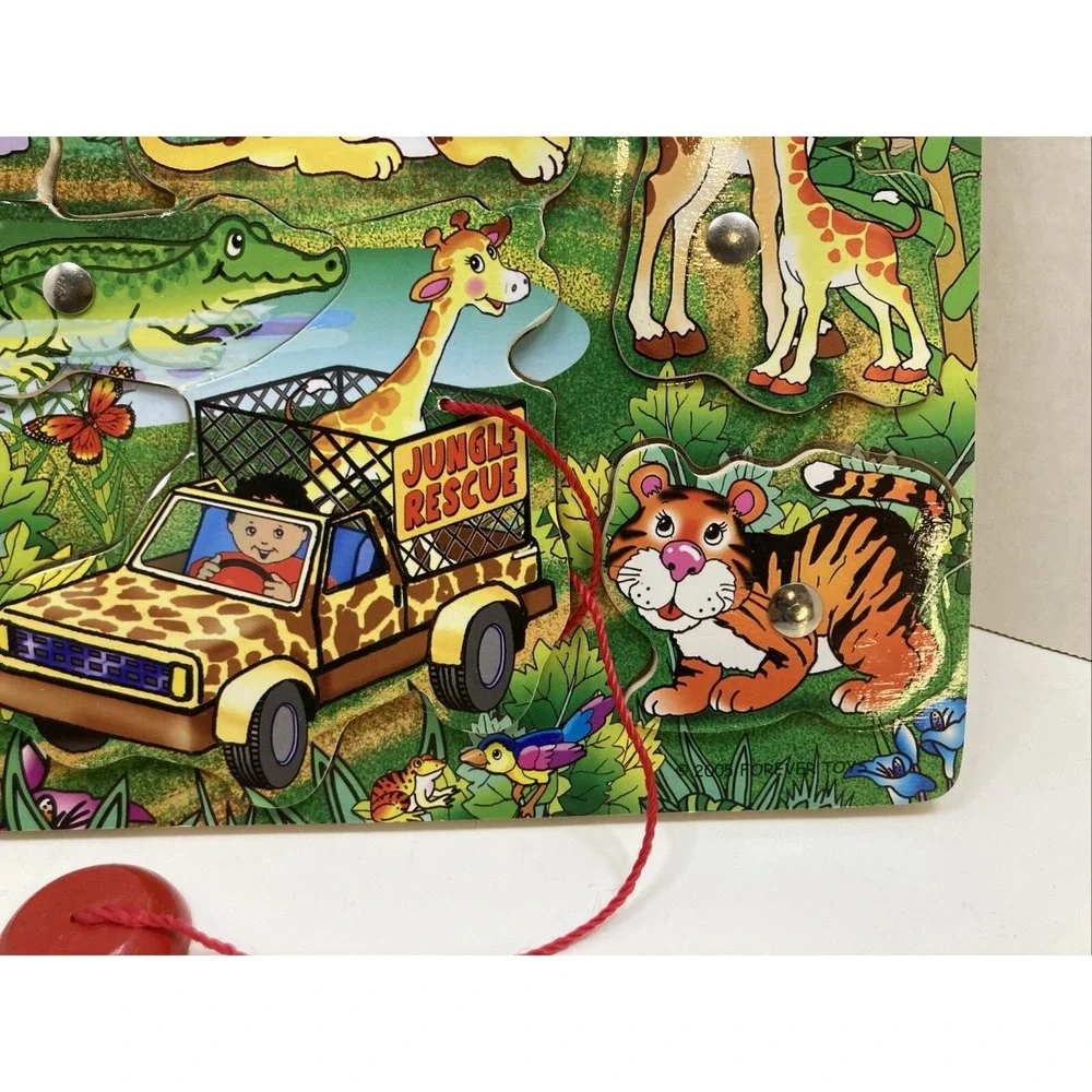 Safari Jungle Wooden Toddler‎ Chunky Puzzle 11 Piece 2005 Forever Toys